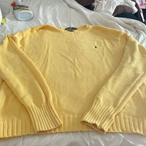 Yellow mens Polo by Ralph Lauren knit sweater. Size Xl